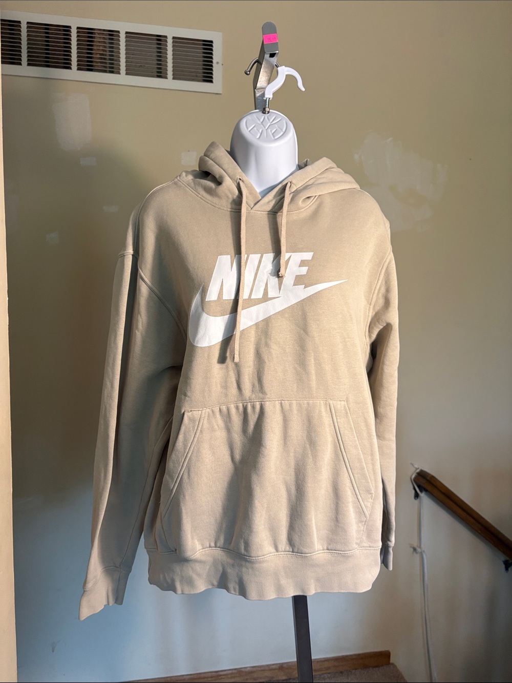 Nike Beige Hoodie with White Logo